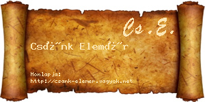 Csánk Elemér névjegykártya