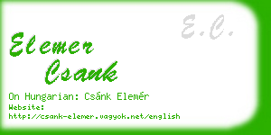 elemer csank business card
